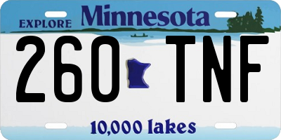MN license plate 260TNF