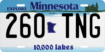 MN license plate 260TNG