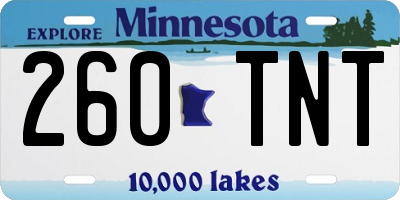MN license plate 260TNT