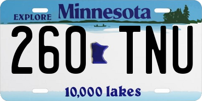 MN license plate 260TNU