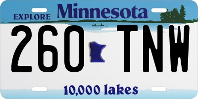 MN license plate 260TNW