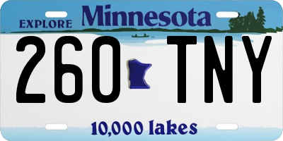 MN license plate 260TNY