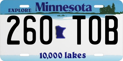 MN license plate 260TOB