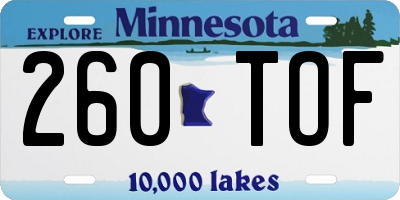 MN license plate 260TOF