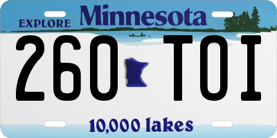 MN license plate 260TOI