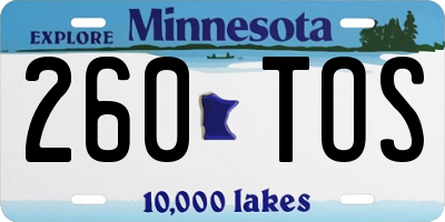 MN license plate 260TOS