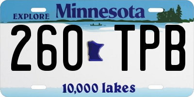 MN license plate 260TPB