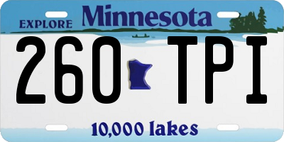 MN license plate 260TPI