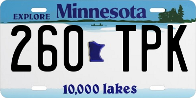 MN license plate 260TPK