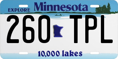 MN license plate 260TPL