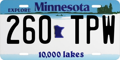 MN license plate 260TPW