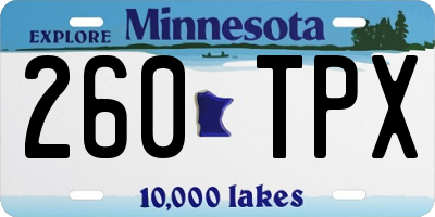 MN license plate 260TPX