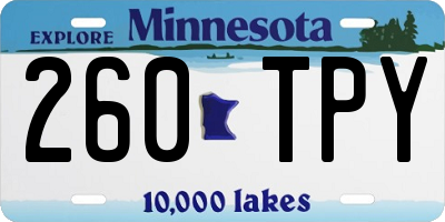 MN license plate 260TPY