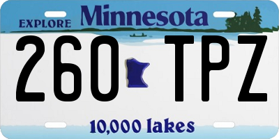 MN license plate 260TPZ
