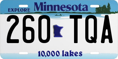 MN license plate 260TQA