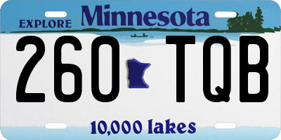 MN license plate 260TQB