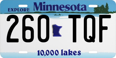 MN license plate 260TQF