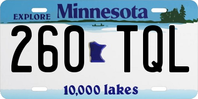 MN license plate 260TQL