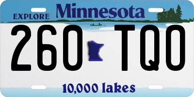 MN license plate 260TQO