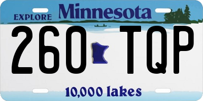 MN license plate 260TQP