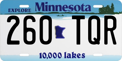 MN license plate 260TQR