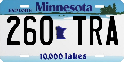 MN license plate 260TRA
