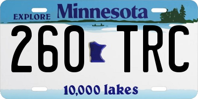 MN license plate 260TRC