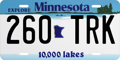 MN license plate 260TRK
