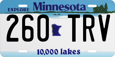 MN license plate 260TRV