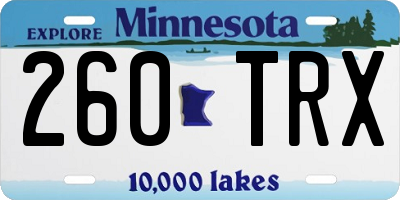 MN license plate 260TRX