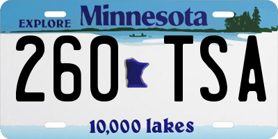MN license plate 260TSA