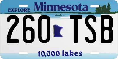 MN license plate 260TSB