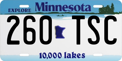 MN license plate 260TSC