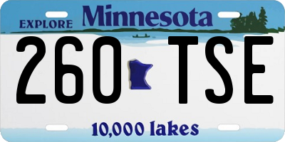 MN license plate 260TSE