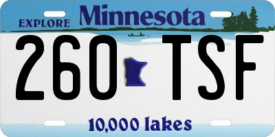 MN license plate 260TSF