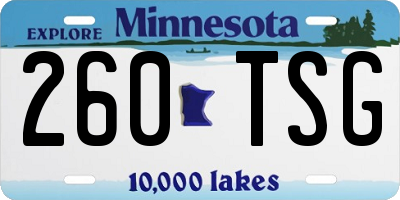MN license plate 260TSG