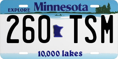 MN license plate 260TSM