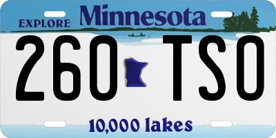 MN license plate 260TSO