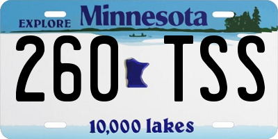 MN license plate 260TSS