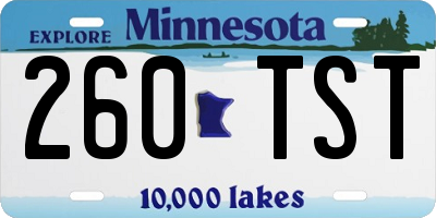MN license plate 260TST