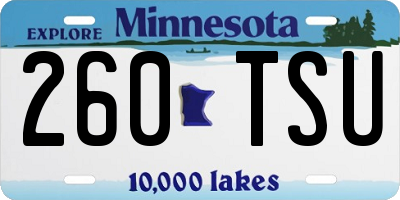 MN license plate 260TSU