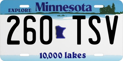 MN license plate 260TSV