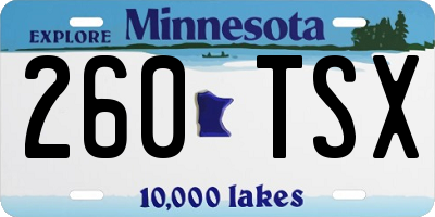MN license plate 260TSX