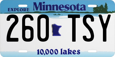 MN license plate 260TSY