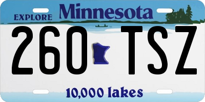 MN license plate 260TSZ