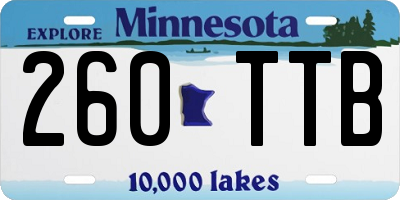 MN license plate 260TTB