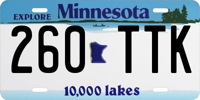MN license plate 260TTK
