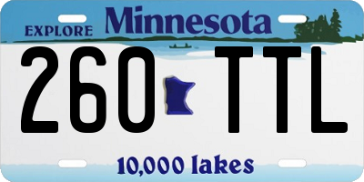MN license plate 260TTL