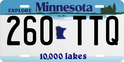 MN license plate 260TTQ