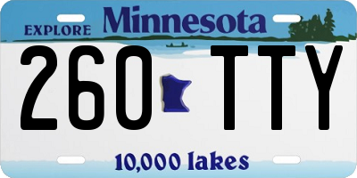 MN license plate 260TTY